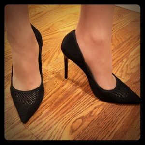 Women’s Dignity Black Fabric Mesh High Heels